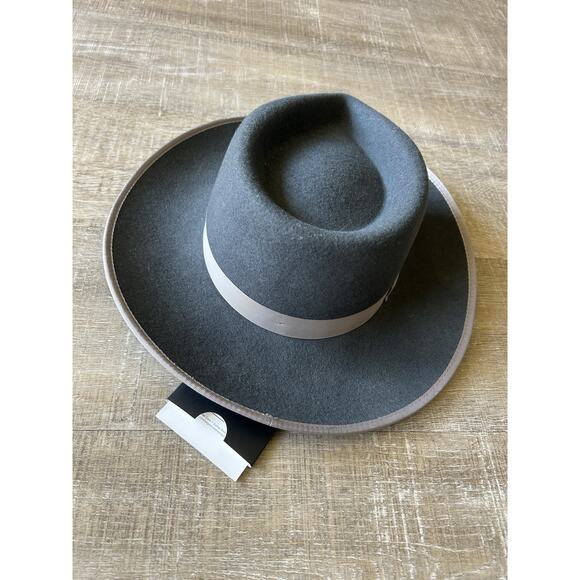 Gigi Pip Monroe Rancher Hat Womens 57 Gray Australian Wool Wide Brim Fedora NWT main image 6